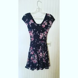 Black Floral Mini Dress